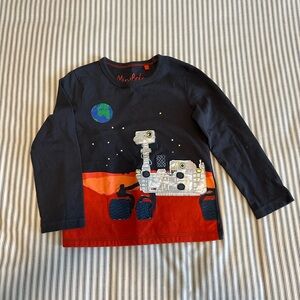 Mini Boden 4-5yr Mars Curiosity Rover Appliquéd Shirt